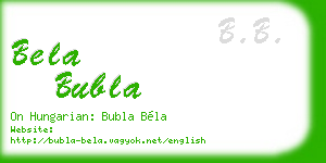 bela bubla business card